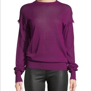 Helmet Lang Crewneck Cashmere Fray Sweater